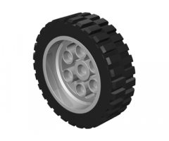 Wheel & Tire Assembly 30mm D. x 13mm (13 x 24 Model Team), with Black Tire 13 x 24 Model Team (2695 / 2696)