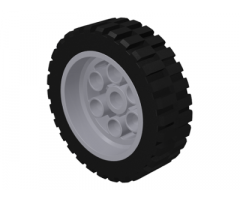 Wheel & Tire Assembly 30mm D. x 13mm (13 x 24 Model Team), with Black Tire 13 x 24 Model Team (2695 / 2696)