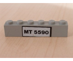 Brick 1 x 6 with Black 'MT 5590' Pattern (Sticker) - Set 5590