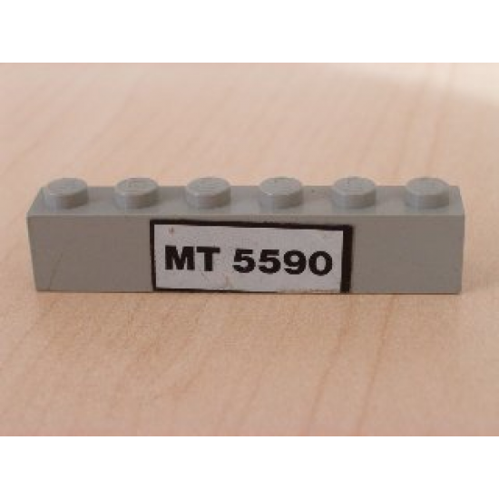Brick 1 x 6 with Black 'MT 5590' Pattern (Sticker) - Set 5590