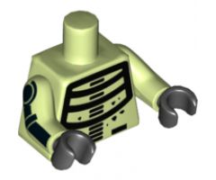 Torso Black Minifigure Skeleton Pattern / Yellowish Green Arms with Black Minifigure Skeleton Pattern / Black Hands