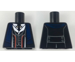 Torso Suit Jacket, Vest and Tie, Red Trim, Dark Blue Scarf Pattern