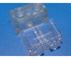 Brick 1 x 2 Transparent with Frosted Horizontal Line