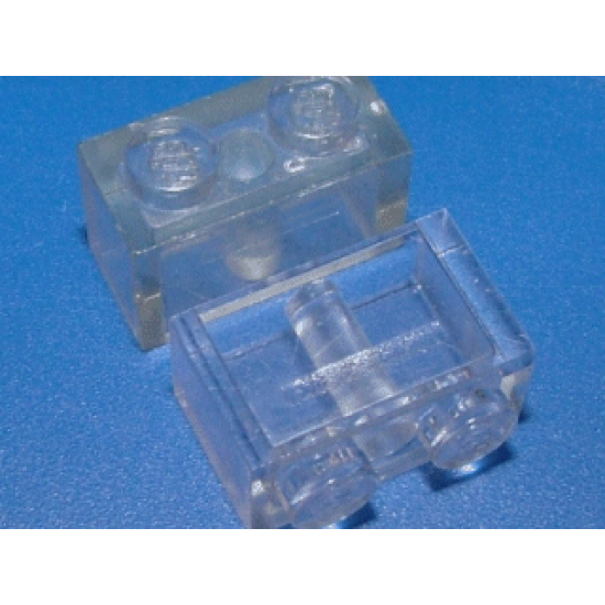 Brick 1 x 2 Transparent with Frosted Horizontal Line