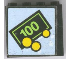 Panel 1 x 4 x 3 - Solid Studs with Large Bill & Coins Pattern (Sticker) - Set 1490