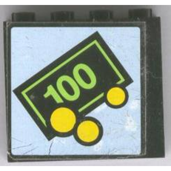 Panel 1 x 4 x 3 - Solid Studs with Large Bill & Coins Pattern (Sticker) - Set 1490