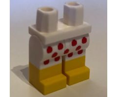 Hips and Legs with Red Lego Head Print Shorts and Yellow Feet Pattern