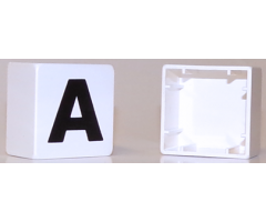 Duplo, Tile 2 x 2 x 1 with Black Capital Letter A Pattern