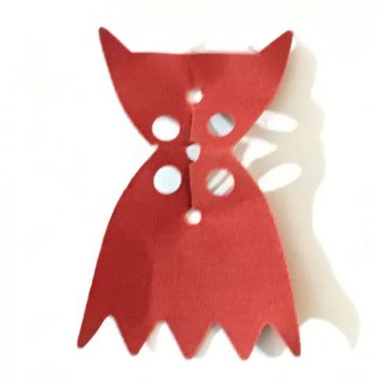 Minifigure, Body Wear Cape Cloth, Angular Points and Collar with Vampire Black Side Pattern