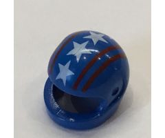 Minifigure, Headgear Helmet Motorcycle (Standard) with Red Lines and White Stars Pattern