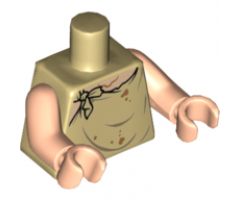 Torso Smock Tattered, Light Nougat Neck, Dark Tan Gathers, Medium Nougat Stains Pattern / Light Nougat Arms / Light Nougat Hands