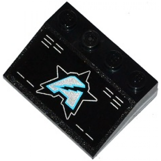 Slope 33 3 x 4 with Vents and Ultra Agents Logo Pattern (Sticker) - Set 70169