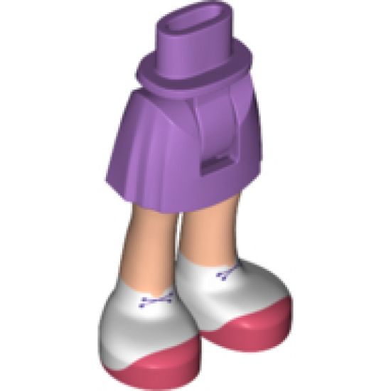 Mini Doll, Legs with Hips and Skirt, Light Nougat Legs and White Shoes, Coral Soles Pattern