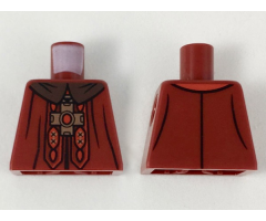 Torso Dark Brown Collar, Gold Cross with Red Center, Red and Gold Design Pattern
