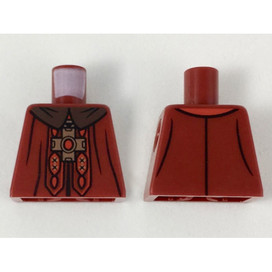 Torso Dark Brown Collar, Gold Cross with Red Center, Red and Gold Design Pattern