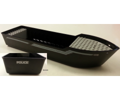 Boat Hull Unitary 38 x 10 x 5 2/3 with White Stripes and '4021' on Both Sides and 'POLICE' on Back Pattern (Stickers) - Set 4021