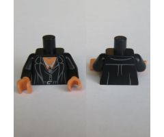 Torso Male Jacket and Black Shirt over Nougat Bare Chest, Belt and Medallion with Gold Buckle Pattern / Black Arms / Nougat Hands