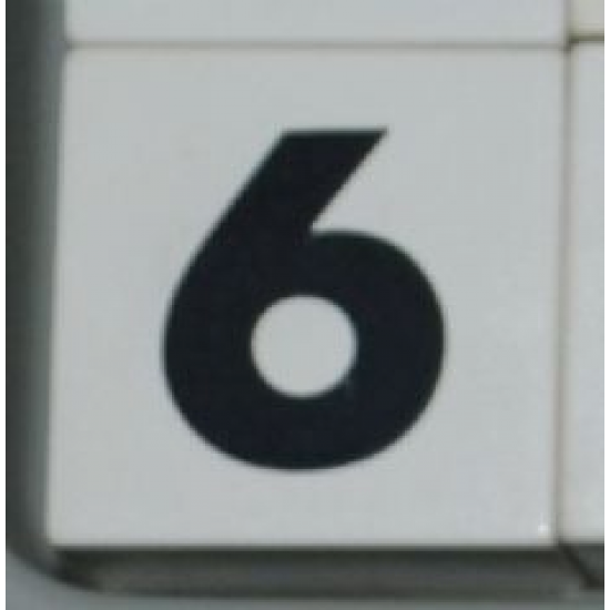 Duplo, Tile 2 x 2 x 1 with Black Number 6 Pattern
