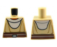 Torso SW Jedi Robe, White Undershirt & Reddish Brown Belt Pattern (Nahdar Vebb)
