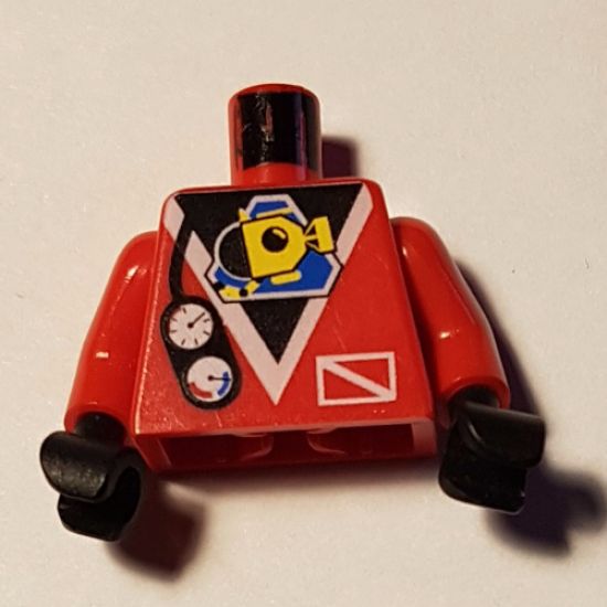 Torso Divers Submarine Logo and Gauges Pattern / Red Arms / Black Hands