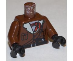 Torso Adventurers Orient Jacket Fur Lining, Bandana, Gun Belt, Pockets Pattern / Brown Arms / Black Hands