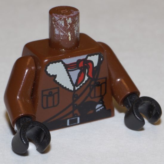 Torso Adventurers Orient Jacket Fur Lining, Bandana, Gun Belt, Pockets Pattern / Brown Arms / Black Hands
