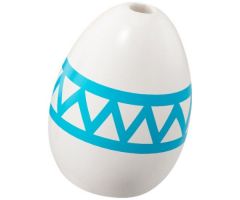 Food & Drink Egg with Hole on Top with Medium Azure Zigzag Pattern
