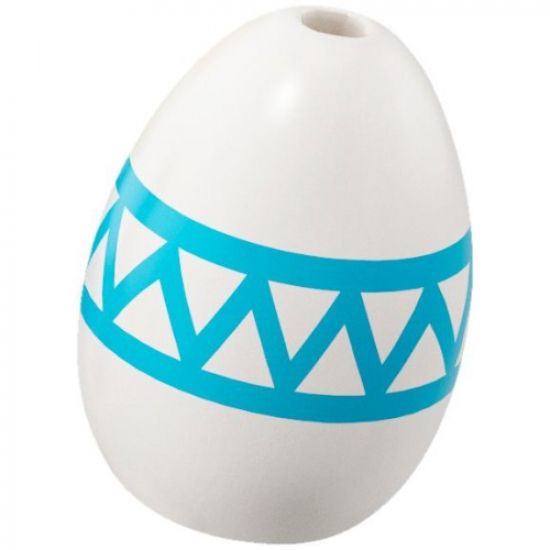 Food & Drink Egg with Hole on Top with Medium Azure Zigzag Pattern