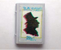 Minifigure, Utensil Book 2 x 3 with Poet's Silhouette Pattern (Stickers) - Set 3290