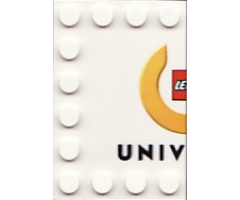 Tile, Modified 4 x 6 with Studs on Edges with Lego Logo Left Half and 'UNIV' Pattern