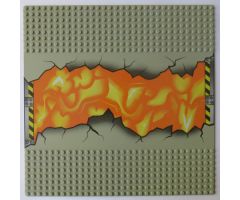 Baseplate, Road 32 x 32 8-Stud Cracked Road and Lava Pattern