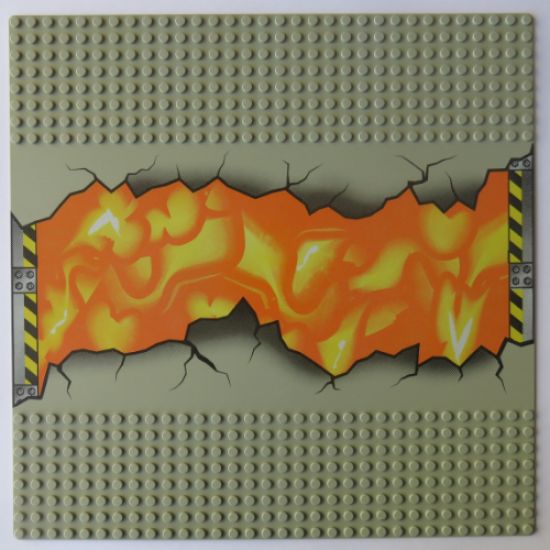 Baseplate, Road 32 x 32 8-Stud Cracked Road and Lava Pattern