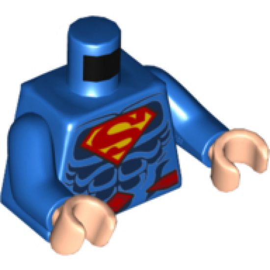 Torso Red and Yellow Superman Logo, Dark Blue Muscles, Red Belt Pattern / Blue Arms / Light Nougat Hands