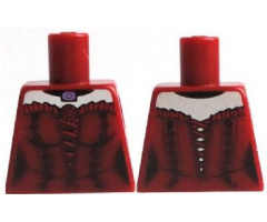 Torso Female Laced Corset with Red Frills and Pendant Pattern