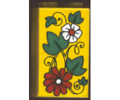 Brick 2 x 2 x 3 with Flowers and Leaves Pattern (Sticker) - Set 4165