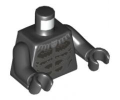 Torso Scaly Armor with Silver Claw Necklace and Flat Silver Plates Pattern / Black Arms / Black Hands