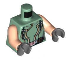 Torso SW Female Jumpsuit with Belt Pattern (Satele Shan) / Light Nougat Arms / Dark Bluish Gray Hands