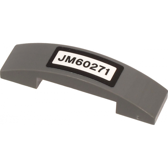 Slope, Curved 4 x 1 Double with 'JM60271' License Plate Pattern (Sticker) - Set 60271