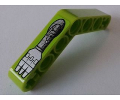 Technic, Liftarm 1 x 7 Bent (4 - 4) Thick with Robot Arm 3 Fingers Pattern Model Left Side (Sticker) - Set 8307