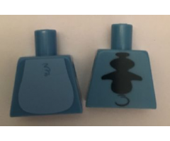 Torso Alien with Bright Light Blue Stomach and Dark Blue Spine Fins on Back Pattern (Stitch)