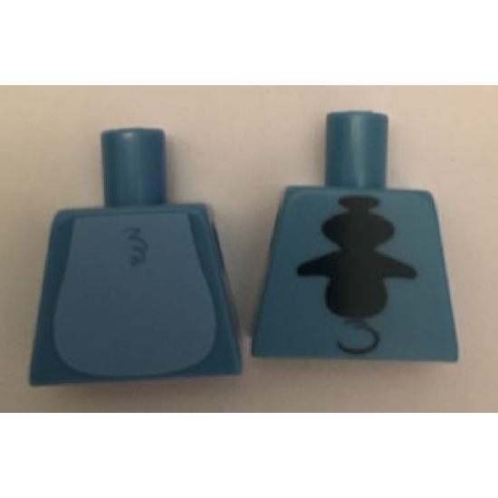 Torso Alien with Bright Light Blue Stomach and Dark Blue Spine Fins on Back Pattern (Stitch)