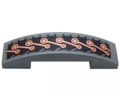 Slope, Curved 4 x 1 Double with Copper Mechanical Links Pattern (Sticker) - Set 70226