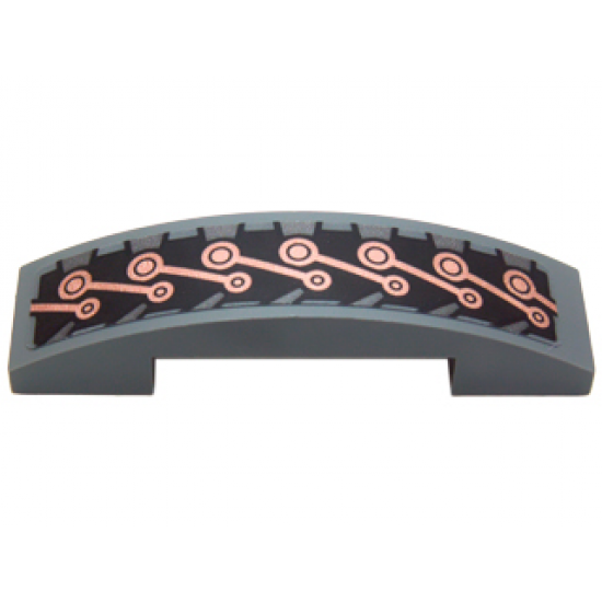 Slope, Curved 4 x 1 Double with Copper Mechanical Links Pattern (Sticker) - Set 70226