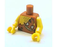 Torso Male with Chest Hair and Animal Print Top with Bone and 2 Stitches Pattern / Yellow Arms / Yellow Hands