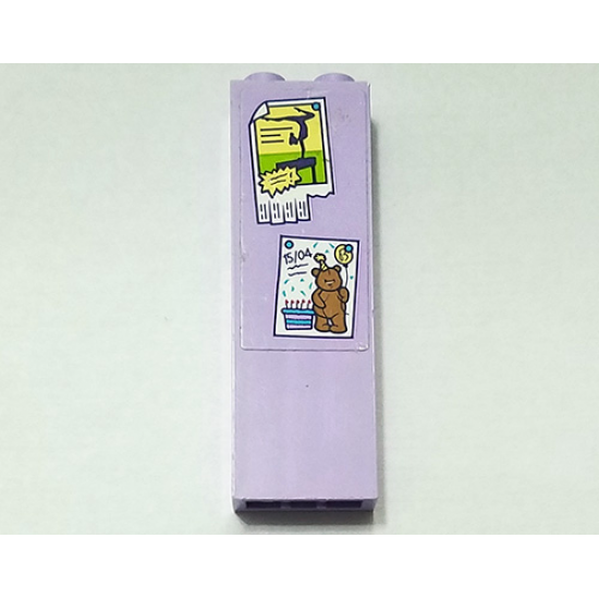 Brick 1 x 2 x 5 with Gymnastics Class and Birthday Party with Teddy Bear '15/04' Bulletins Pattern (Sticker) - Set 41325