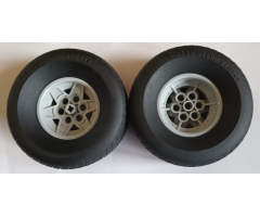 Wheel & Tire Assembly 43.2mm D. x 26mm Technic Racing Small, 6 Pin Holes with Black Tire 81.6 x 44 R (56908 / 18450)