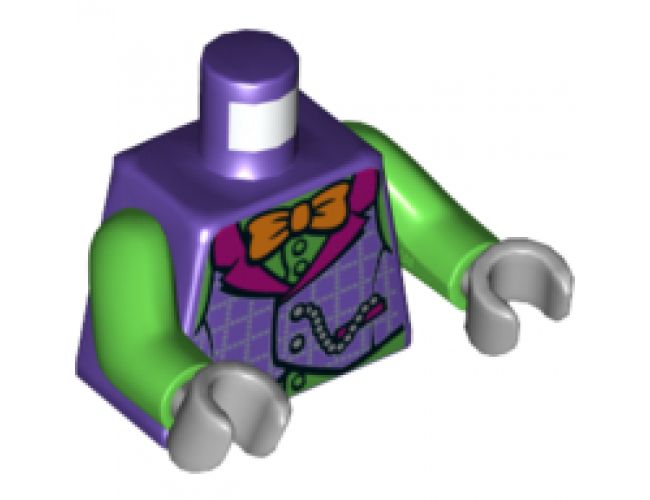 Torso Vest, Orange Bow Tie and Pocket Chain Pattern / Bright Green Arms / Light Bluish Gray Hands