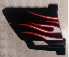 Technic, Panel Fairing #23 Large Short, Small Hole, Side B with White Flames with Red Border Pattern (Sticker) - Set 8682