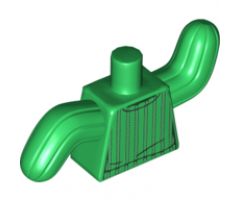 Torso with Black Hems and Vertical Stripes Pattern / Green Cactus Arms