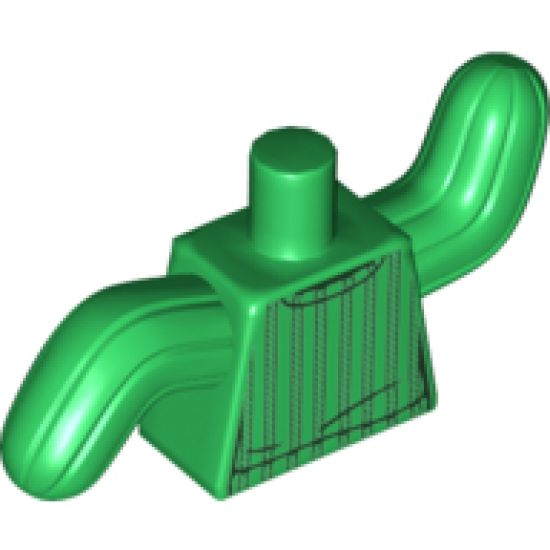 Torso with Black Hems and Vertical Stripes Pattern / Green Cactus Arms